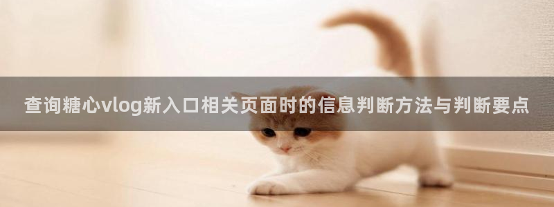 糖心官网:查询糖心vlog新入口相关页面时的信息判断方法与判断要点