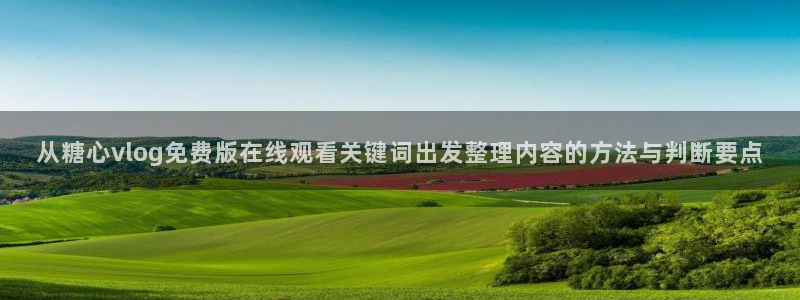 糖心传媒在线:从糖心vlog免费版在线观看关键词出发整理内容的方法与判断要点