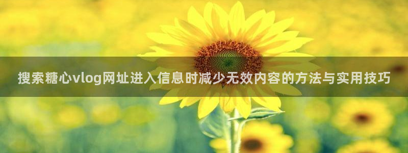 糖心vlog免费视频:搜索糖心vlog网址进入信息时减少无效内容的方法与实用技巧
